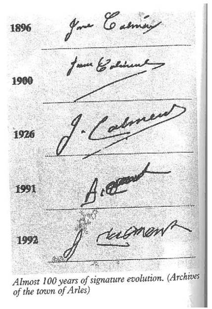 Handtekening Jeanne Calment