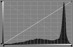 Voorbeeld van histogram ETTR